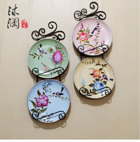 美式陶瓷挂件墙上盘q子装饰墙壁欧式挂盘墙饰电ha视背景走廊墙面