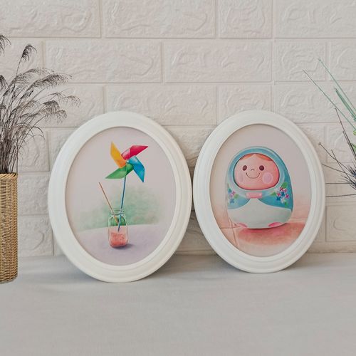 椭圆形画框十字绣钻石画装裱相架欧式创意复古相片框刺绣相框挂墙