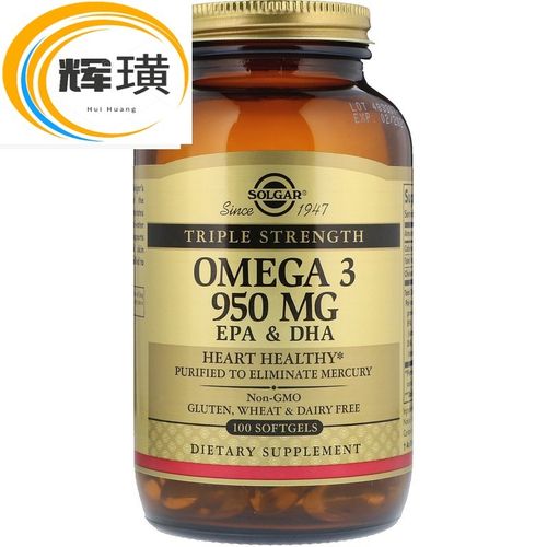 美国solgar omega 3 epa & dha 三重力量深海鱼油950mg100粒