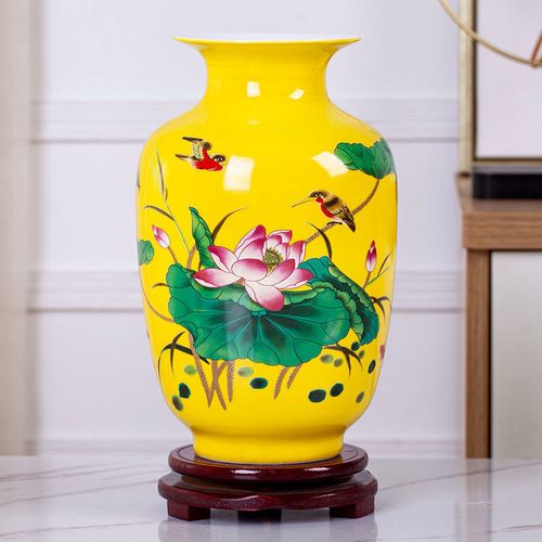 景德镇陶瓷花瓶插花摆件仿古中式工艺品客厅玄关酒柜珐琅彩装饰品