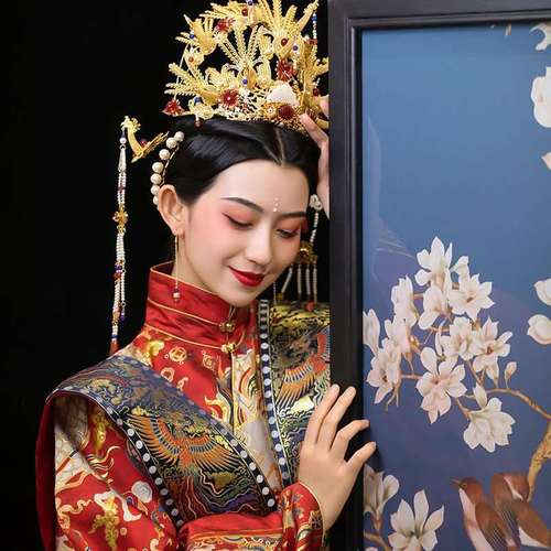 皇后大婚流苏凤冠头饰新娘秀禾中式明制汉服婚礼霸气重工宫廷发饰