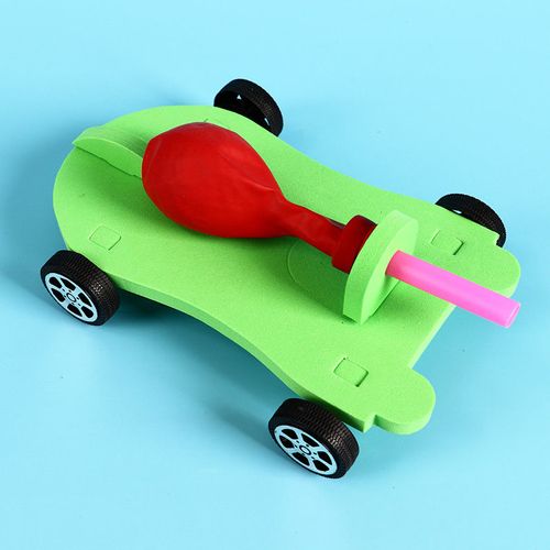 diy气球反冲力动力小车科技小制作四年级科学课实验手工发明材料