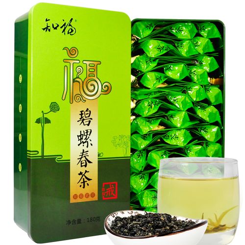 【99选4盒】知福茶叶 碧螺春绿茶180g明前一级春茶长条铁盒装 0010