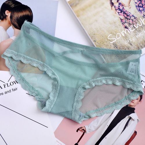 女性内裤性感诱惑全透明内裤女蕾丝镂空夏季女士网纱透气舒适性感女