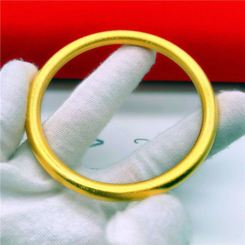 足银999镶金古法金手镯女 民族风古法传承光面手环送女友生日情人节