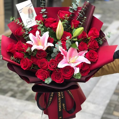 卓盛花卉 鲜花速递香水百合康乃馨花束送妈妈节日礼物