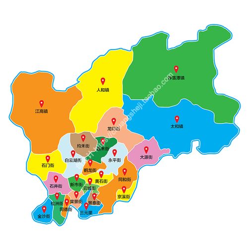 广州市白云区地图 非实物地图 ai格式矢量设计素材