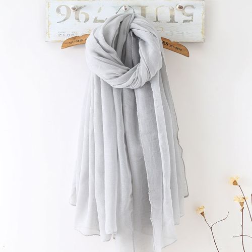 2022新款透气棉麻围巾女灰色百搭春秋薄款丝巾韩版夏季空调房披肩