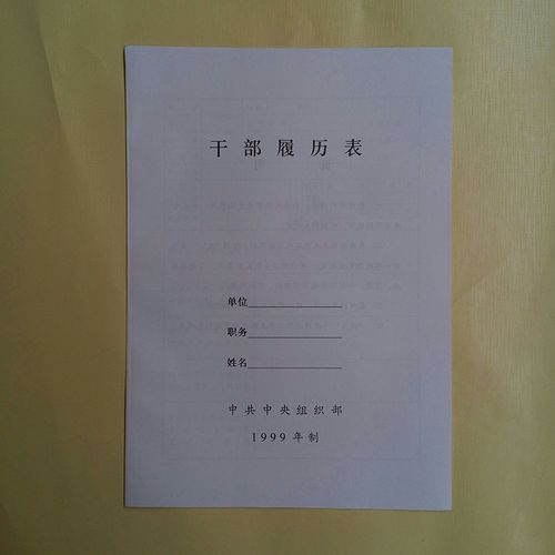 干部人事档案盒履历表 a4 干部人事档案专用干部履历表档案用品