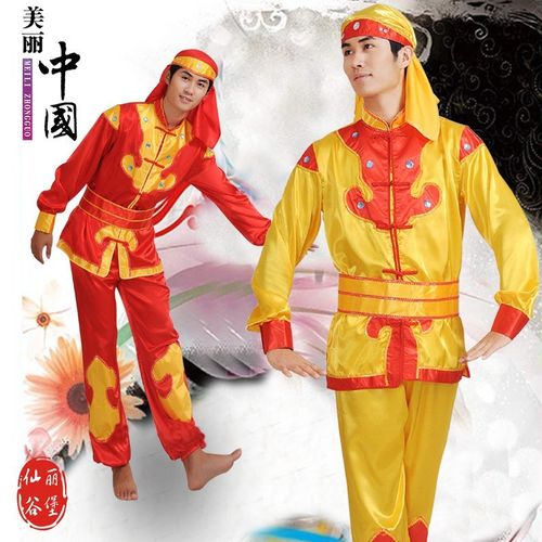 男秧歌舞蹈服装 舞龙表演服饰 男装花灯舞台服炫歌彩