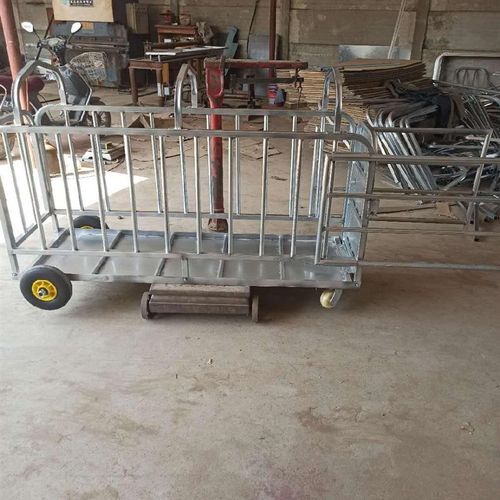 高档称猪的笼子秤运送装车抓猪专用带轮子养殖笼推u车静音轮带奢