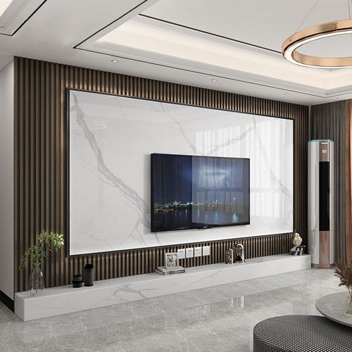 900x1800岩板大理石纹电视背景墙客厅轻奢现代简约连纹瓷砖大板