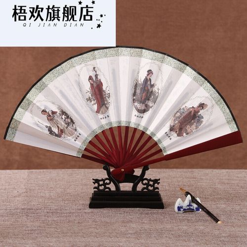 百折不挠扇子折扇中国风山水古风工艺龙王的工作空银子cos二次元yiuds