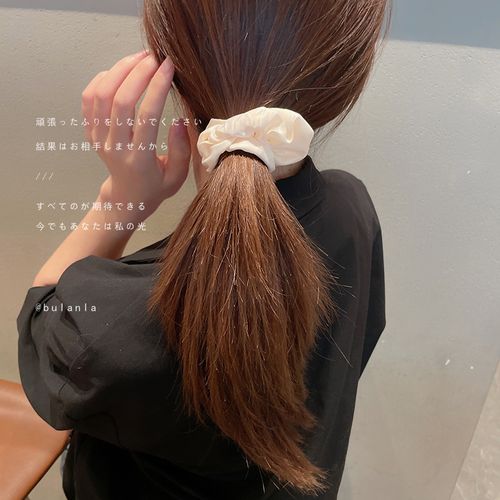 温柔甜美米白色大肠发圈韩国ins网红少女皮筋夏季简约扎头发头饰