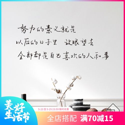 努力的意义 手写文艺ins风励志句子卧室书房客厅装饰