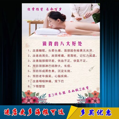 做背的八大好处海报 挂图美容院保健养生馆装饰画宣传画墙贴画