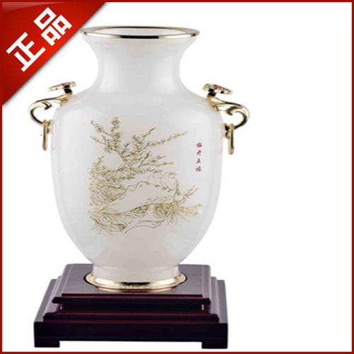 梅开五福花瓶琉璃玉高档梅花艺术花瓶家居保平安乔迁高雅品味创意