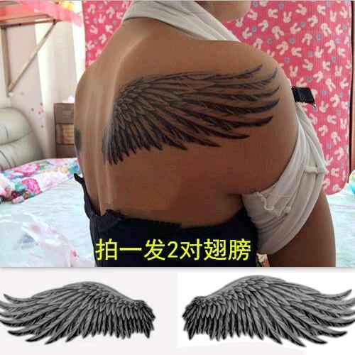 纹身贴 防水 天使恶魔翅膀 男女个性 背部刺青色 后背图 贴纸刺青