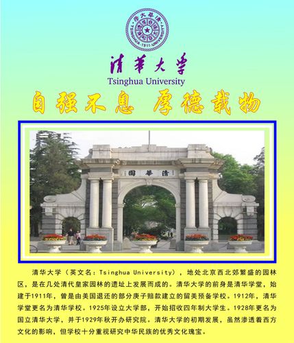 海报印制463设计展板素材195名校简介清华大学定制