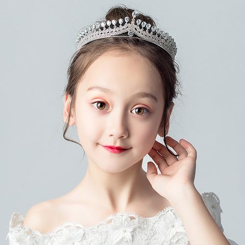 儿童发饰皇冠女童六一演出水晶王冠生日表演花童头饰女孩头发饰品