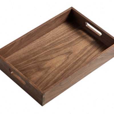喜起黑胡桃实木托盘长方形木盘多功能木质收纳盒橡木托盘中式简.