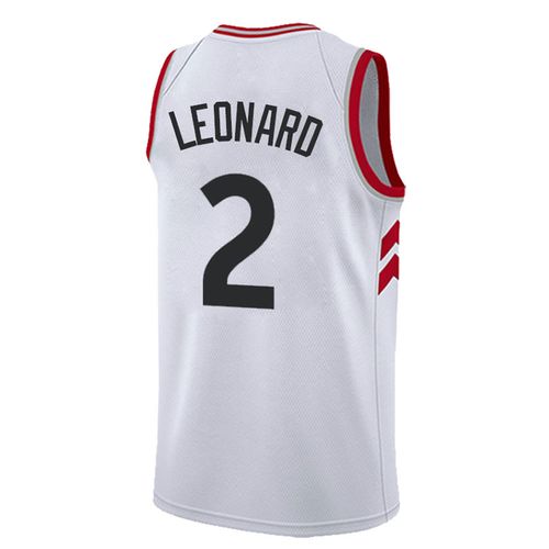 19新赛季猛龙队莱昂纳德2号白城市热压版黑金球衣红伦纳德篮球服 白色