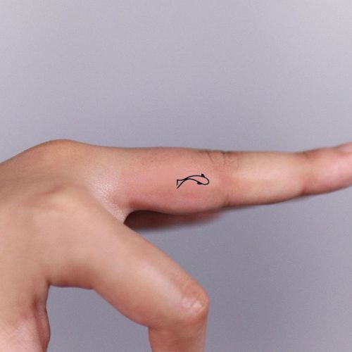 半永久草本网红果汁纹身贴ins风 简单线条鲤鱼小图案