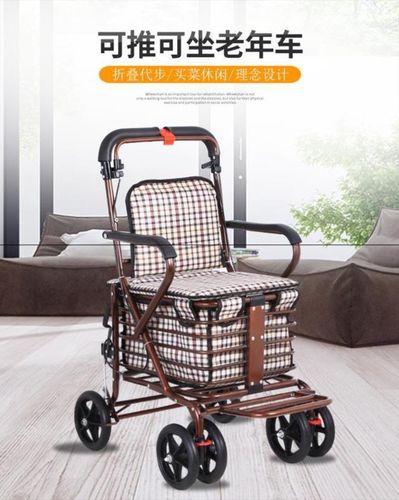 脚踏旅行老人轻便手推车折叠坐椅小拉车老年人健步助步简易加宽加