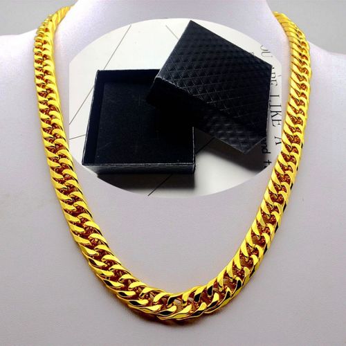 zhangu bujut 霸气超粗金项链越南沙金金色男女士土豪