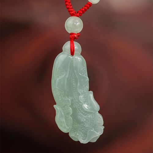 钰达翡翠白菜项坠 遇百财白菜挂件 玉白菜挂坠 吊坠a货 cd4