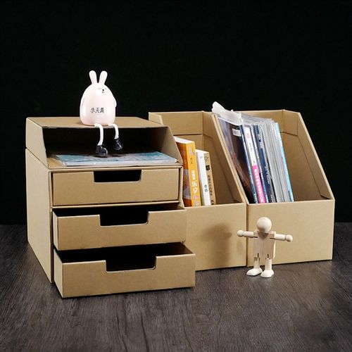 ps办公室用品桌面抽屉式收纳纸盒书架文件夹文具学生宿舍书桌置物