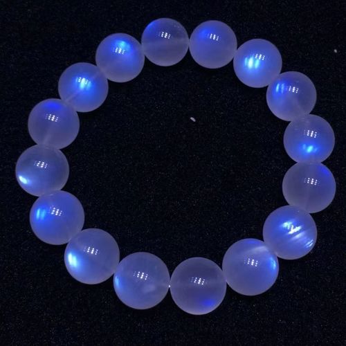 魅晶天然蓝月光奶油体月光石水晶手链 蓝月光石手串手链