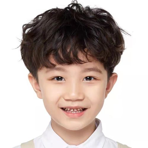 小正太假发男生儿童短卷发婴儿仿真齐刘海周岁宝宝写真蓬松自然头
