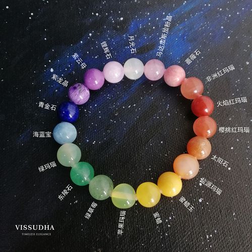 多宝水晶手链 春天的气息 美好的颜色 19种水晶组成