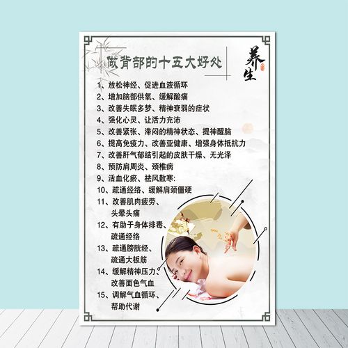 美容养生馆背部护理保调海报宣画传 r做背部15大好处气血养理图片