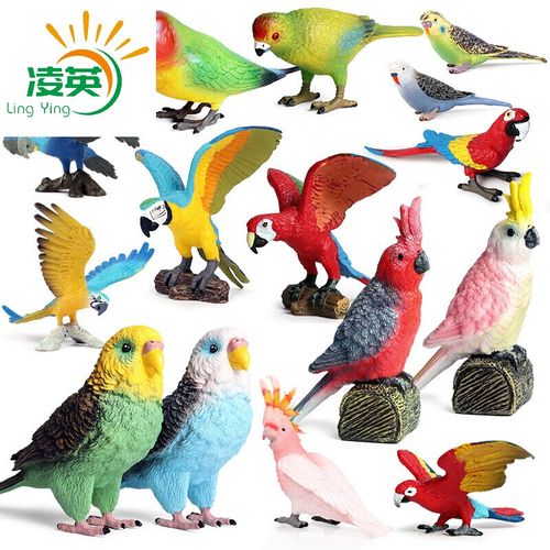 年货 仿真鹦鹉动物模型鸟类金刚鹦鹉凤头鹦鹉摆件大号儿童玩具 506