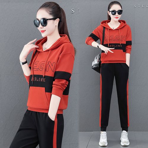 布雷维格 品牌运动套装女春秋新款休闲运动服套装长袖