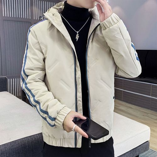 男装2021秋冬新款男士棉服户外百搭连帽修身有型保暖简约棉衣外套