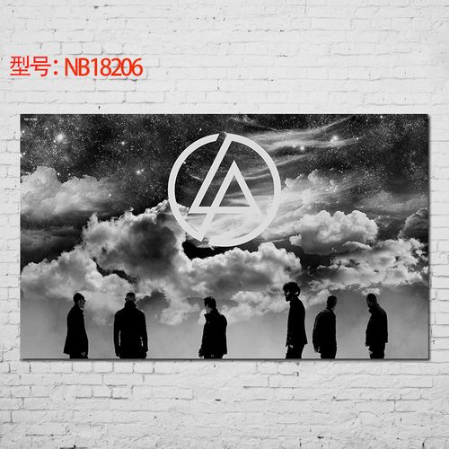 贴贴福 林肯公园linkinpark 欧美金属摇滚乐队海报照片写真 室内酒吧