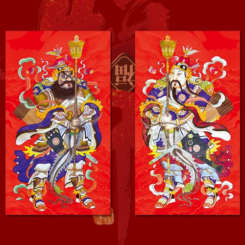 门神画 复古武门神2021年乔迁门神贴画年画特大号秦叔尉迟恭防水门神