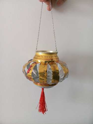 易拉罐灯笼 废物利用灯笼 幼儿废物利用手工 灯笼成品