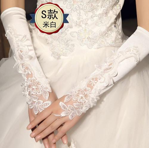 欧式蕾丝手套女春袖套婚纱夏天两用露指女士复古漏指