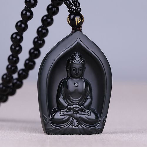 天然和田玉如来佛祖吊坠男女玉石墨翠佛像挂件墨绿大日如来项链