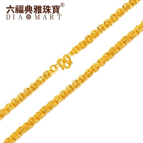 六福典雅珠宝 黄金项链女 车花凤尾足金项链女款锁骨链金项链 999足金