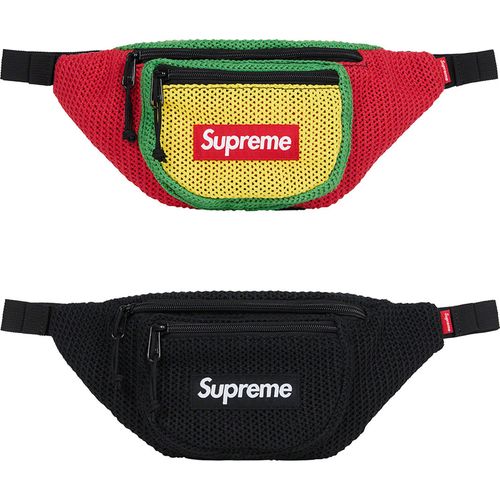 supreme ss21 string waist bag 字母镂空编织斜挎腰包运动挎包