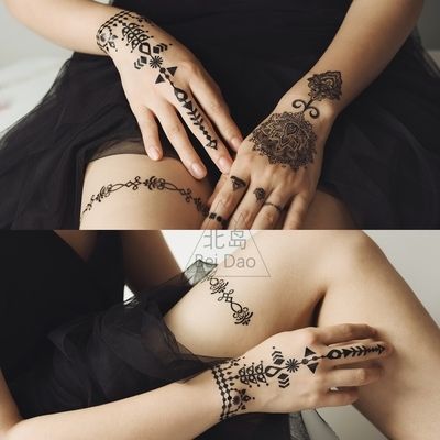 纹身贴手腕一圈手腕纹身贴女遮瑕疤痕女酷个性暗黑手环汶g身防水