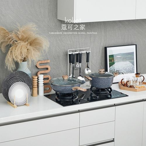 koket蔻可 现代简约样板间厨房摆台套装软装橱柜创意灶台锅具厨具