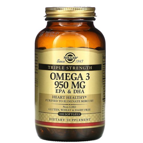 solgar omega-3 950mg美国超深海鱼油 心血100粒
