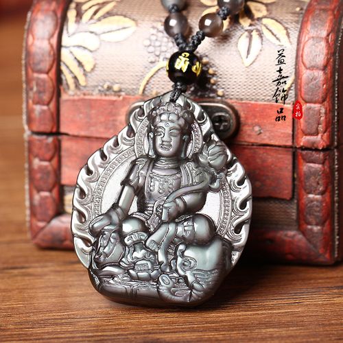 丑年冰彩黑曜石普贤菩萨吊坠新款生肖属龙蛇守护神本2021款