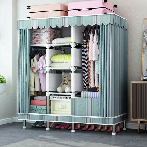 拉链全封闭衣柜家用卧室简易布衣柜出租房用现代简约组装收纳柜子